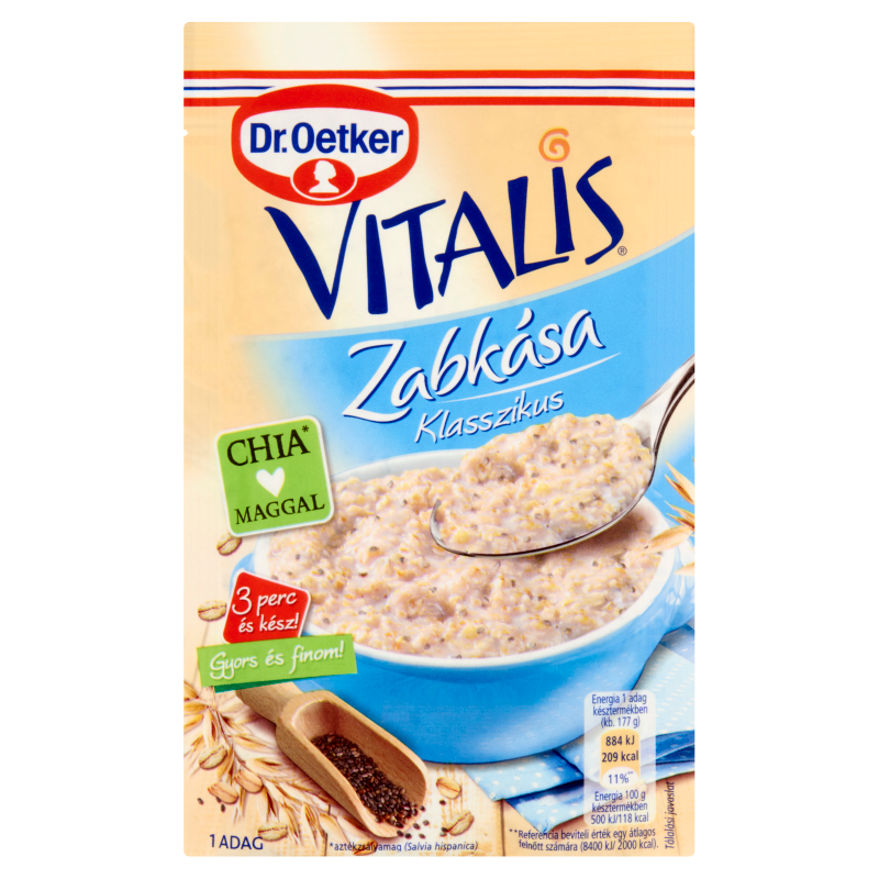 Dr Oetker Vitalis zabkása chia maggal 52 g klasszikus Webáruház 0 Ft