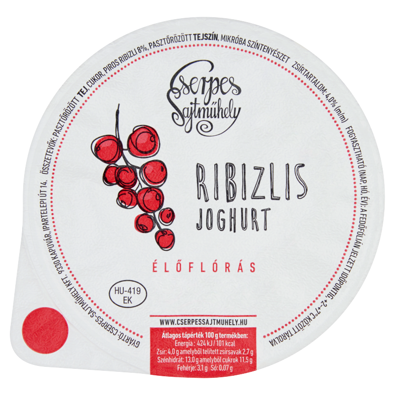 Cserpes joghurt 250 g ribizlis Web ruh z 549 Ft Cserpes