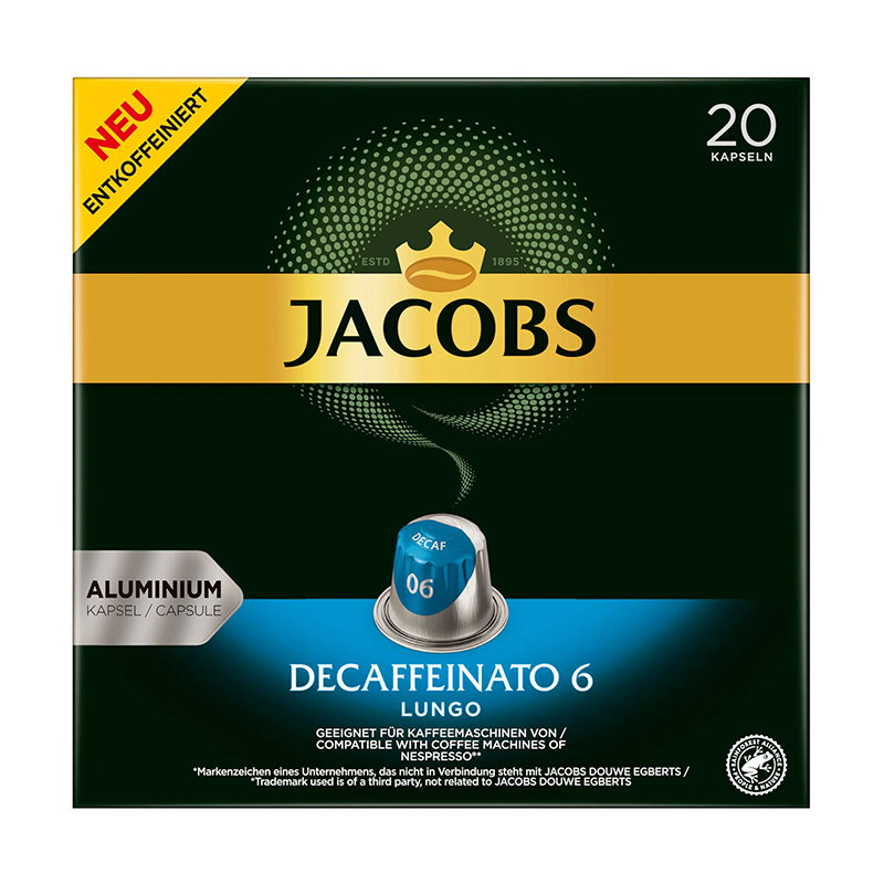 Jacobs Lungo 6 k v kapszula 20 db koffeinmentes Nespresso k v g p